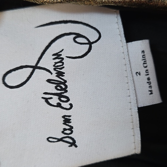 Sam Edelman Gold Metallic Pleated Dress Size 2 Flirty Chic - Picture 3 of 6